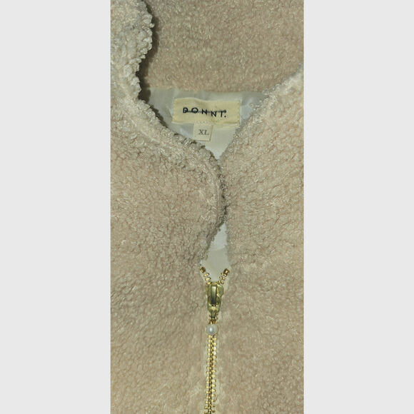 New Anthropologie DONNI Colorblocked Sherpa Jacket $324 XL Cream - Picture 8 of 9
